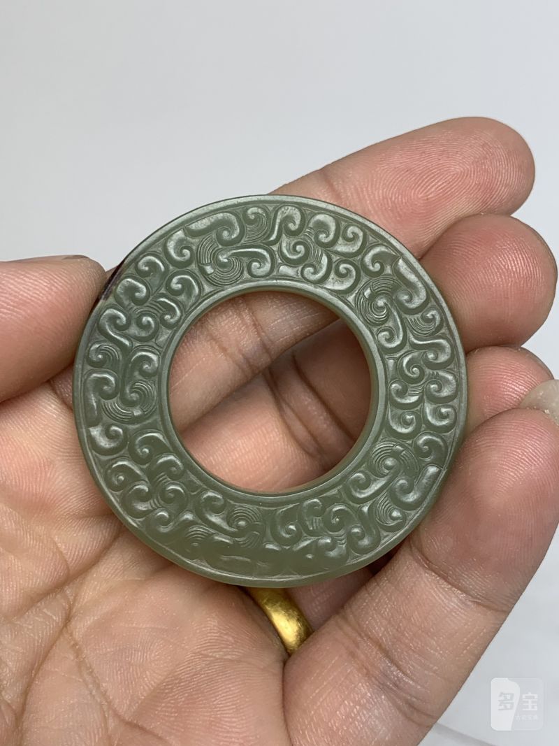 明 青玉蟠虺纹环 - 图2
